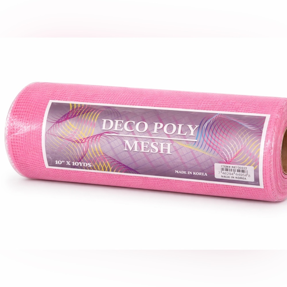 NWT Deco Poly Mesh 10” x 10 Yards Pink Wreath Craft Floral Supply Made in Korea